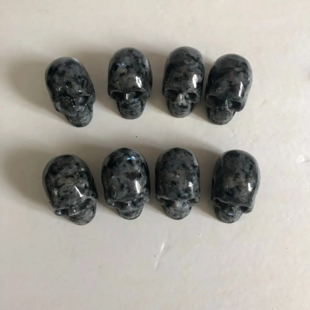 2 &quotрезная головка черепа из натурального черного Лабрадорита кварцевый камень