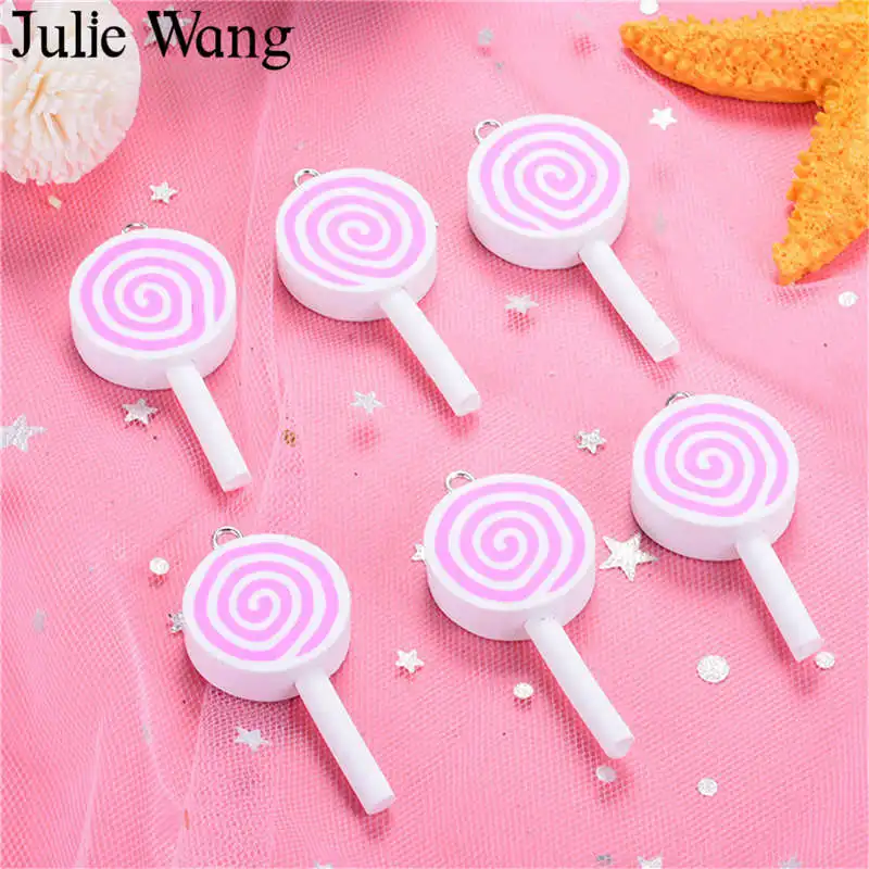 Julie Wang 10 шт. полимерные конфеты с крючком подвески для слайма фурнитура украшения