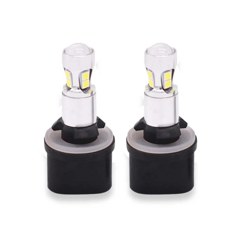 

2pcs 881 H27 10W 3030 6000K-6500K Super Bright LED Fog Light Bulbs Decode Front and Rear Bulbs 9V-30V