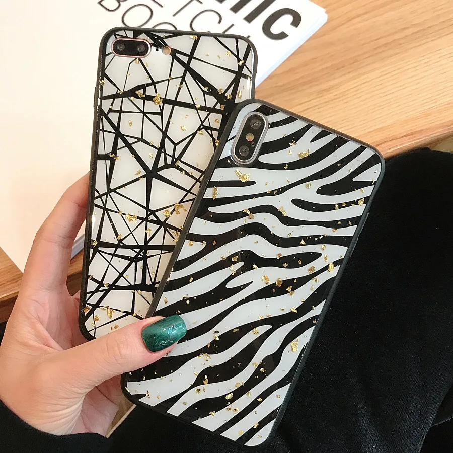 Роскошный ретро геометрический леопардовый чехол для телефона iphone XS Max X XR 8 7 6S Plus