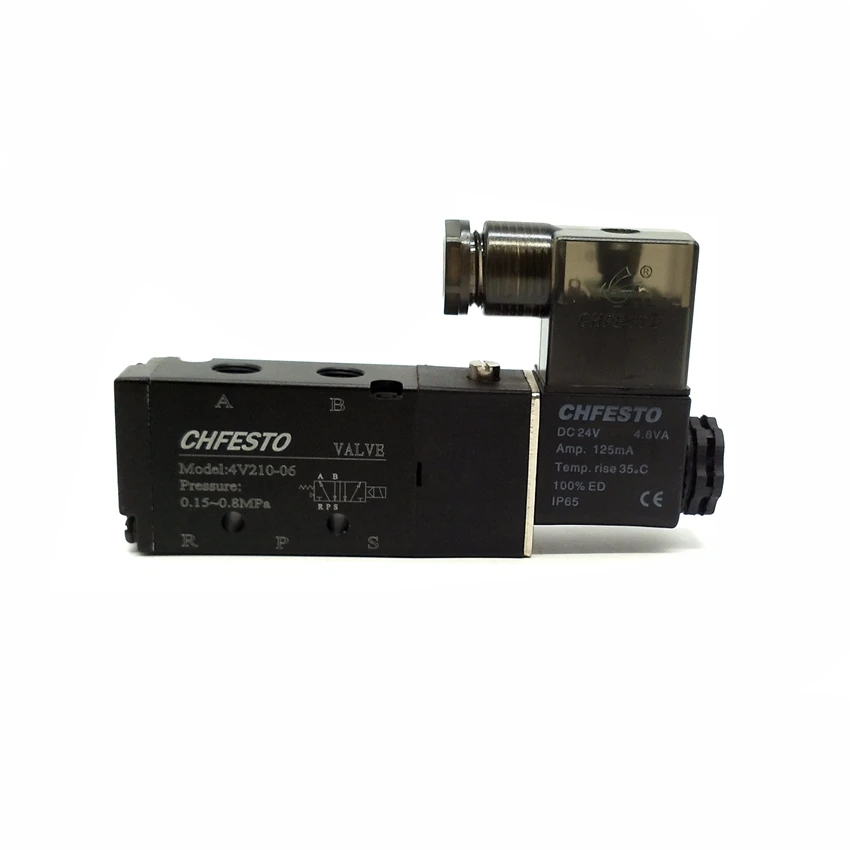 4V210-08 1/4&quot 4V210-06 1/8'' Solenoid Valves 2 Position 5 Port Pneumatic Control Valve DC24V AC220V DC12V AC110V |