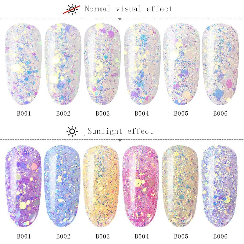 Light Chameleon Color Changing Nail Glitter Sequins Colorful Sparkly Manicure DIY Art 3D Decoration holographic art | Красота и