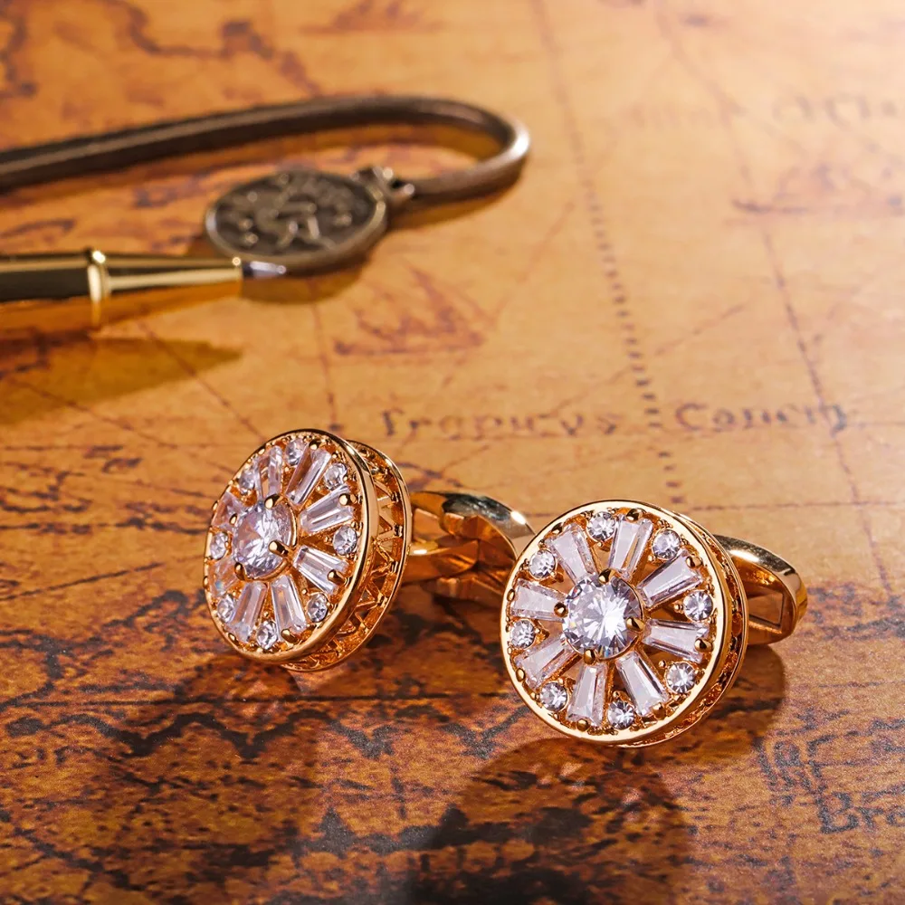MAISHENOU French Shirt Fashion Luxury Cufflinks for mens Brand Cuff link with Button male High Quality color gold Jewellery | Украшения и
