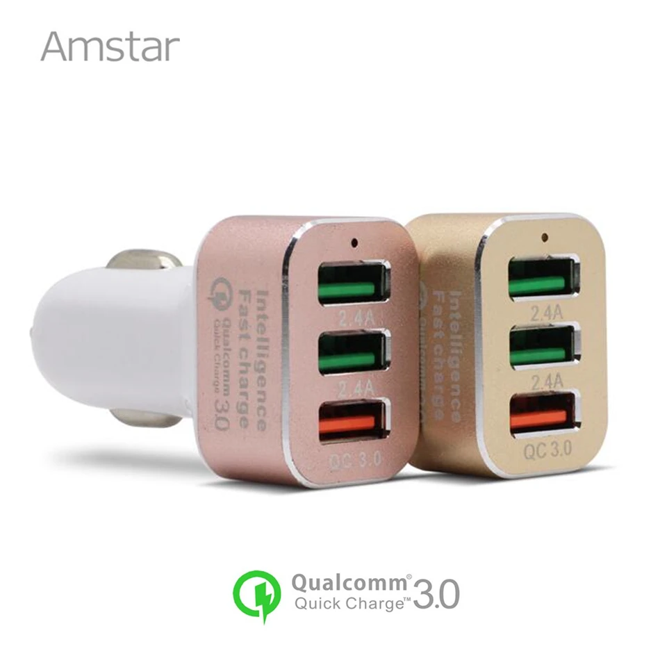 Автомобильное зарядное устройство Amstar Quick Charge 3 0 42 Вт быстрое USB QC3.0 автомобильное