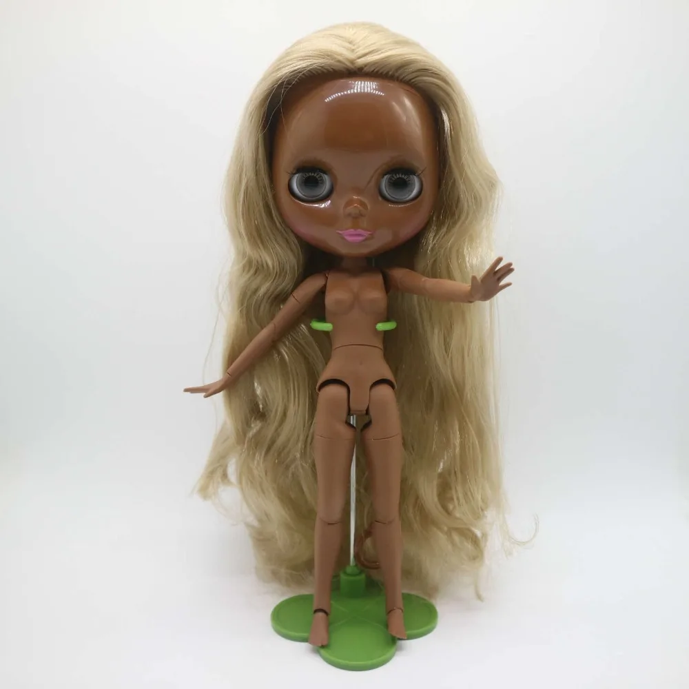 Шарнирная кукла blyth с обнаженным телом супер черная кожа фабричная модная Кукла