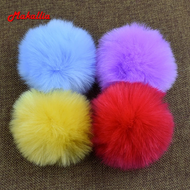 4pieces 2017 new fashion wild single ring imitation rabbit hair key ball bag pendant variety of color chain | Украшения и