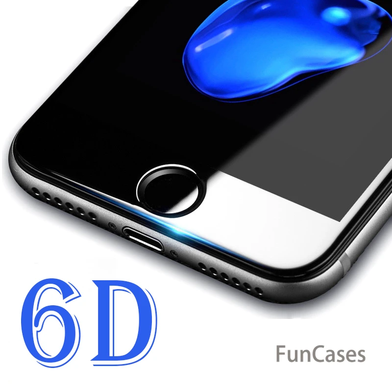 6D 9 H 3D твердость изогнутый край закаленное стекло для IPhone X 10 6 S 7 8 6plus 6splus Plus экран