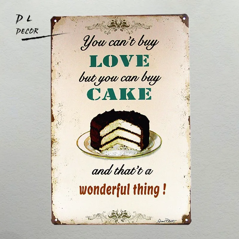 DL вы не можете купить любовь но торт в стиле ретро настенное украшение с