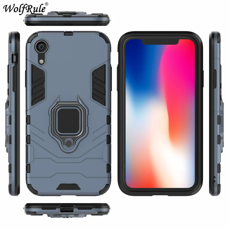 

Case For iphone XR Case On For Fundas iphone XR Car Phone Holder Magnetic Finger Ring Stand Cover For iphone XR iphone XR 6.1"