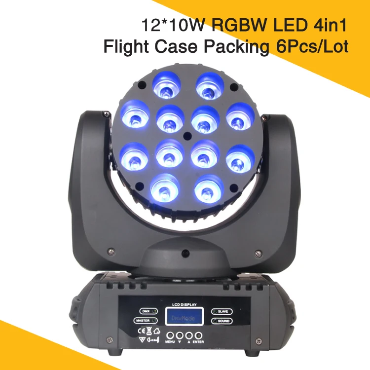 

(4 шт./лот) Дорожный Чехол упаковка 12*10 Вт RGBW LED движущаяся голова луч света Мощный светодиодный мини луч движущаяся голова Dj свет Movinghead Led