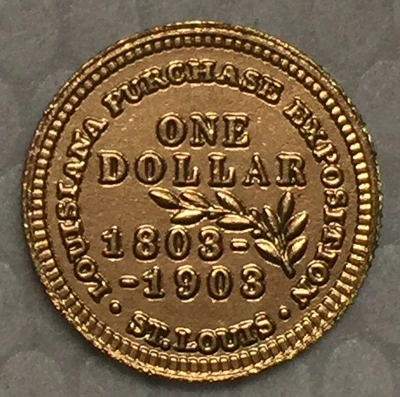 24-K Gola-Plated USA 1903 1 Dollars Франковская Монета КОПИЯ 15 мм