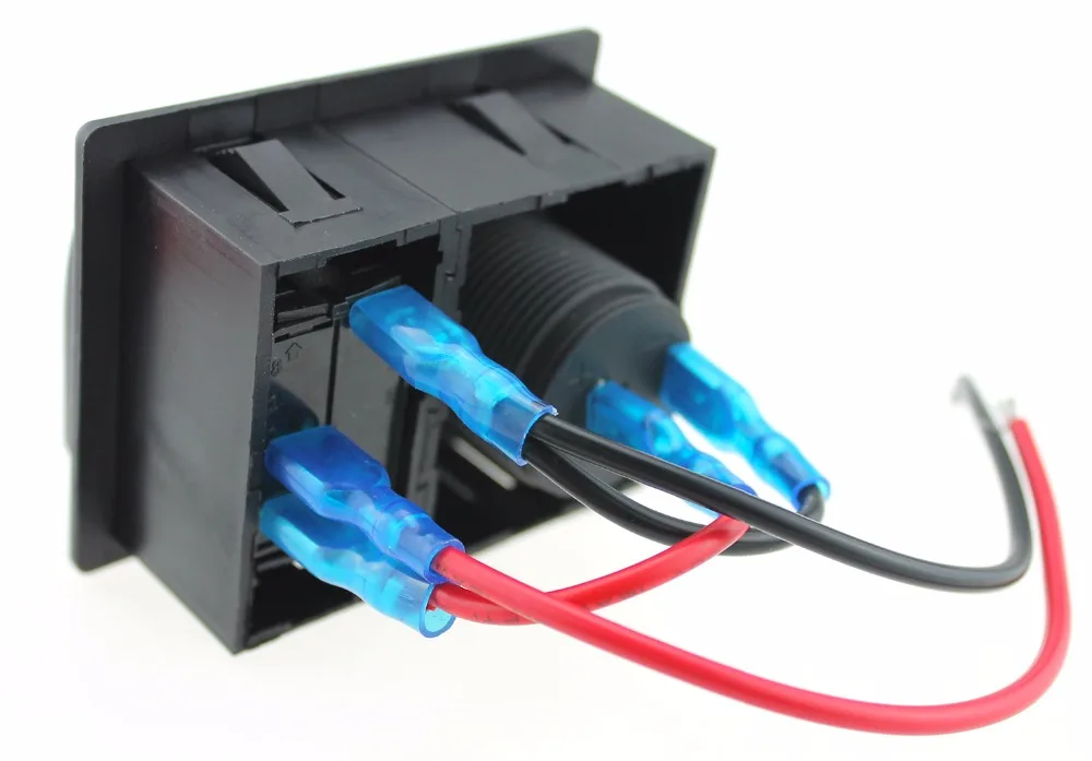 DC 12V 24V Мощность Зарядное устройство гнездо с синий светодиод кулисный