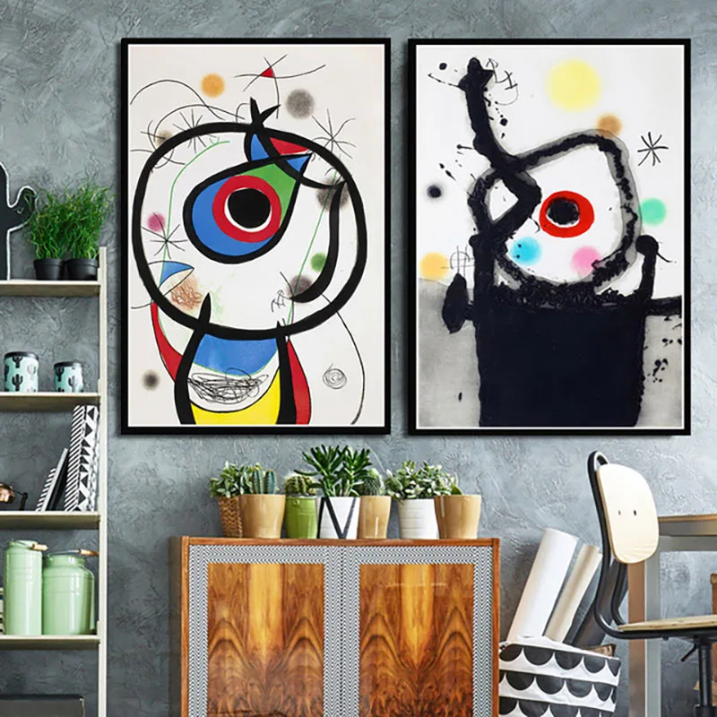 Парусиновая обувь с принтом в виде дома украшение стены Joan Miro модульная