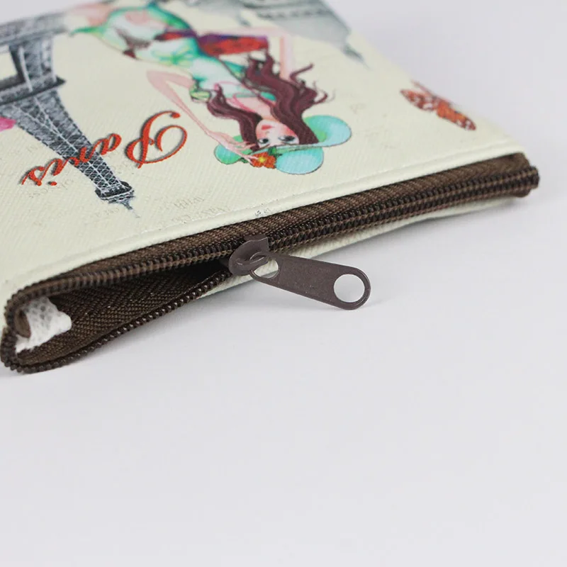Hot Retro Paris Coin Purses Women Mini Wallets PVC Baby Girl Change Purse Children Zipper Pouch Card Coins Holders Clutch