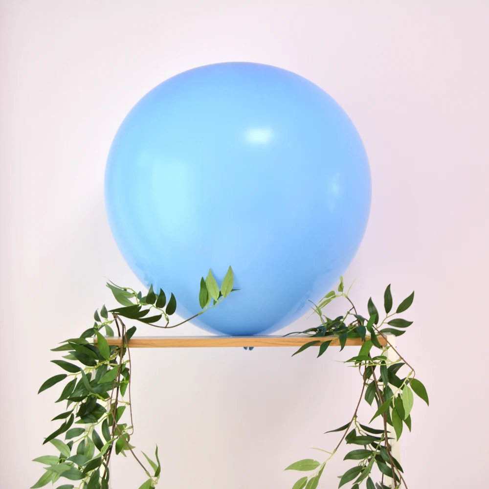 Round light blue 36 дюймов Rouind красочные большие латексные шары, гелий надувные гигантские шары для свадьбы и дня рождения вечерние большие шары украшения - Цвет: Round light blue