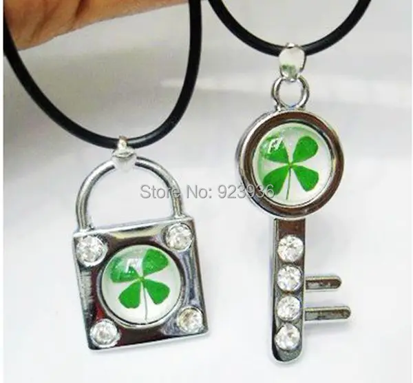 10 PCS Real Cool Summer green lucky four leaf clover key &amp lock pendant Brand new | Украшения и аксессуары