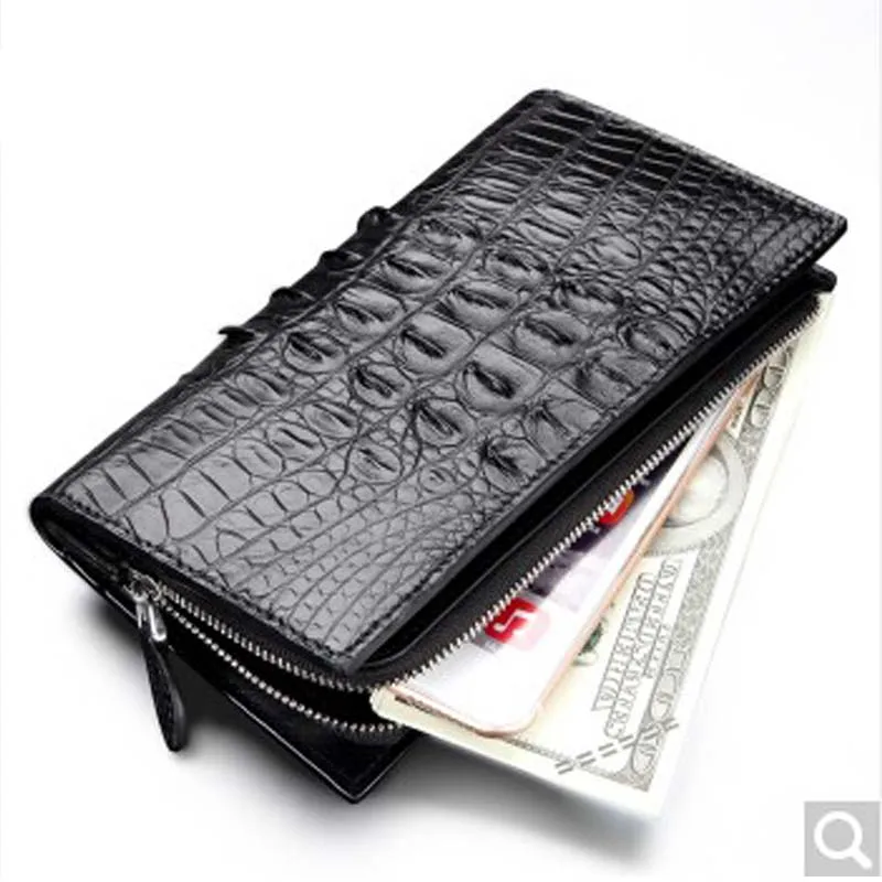 

fasiqi Crocodile leather hand bag of men's handbag large capacity vertical wallet multi-functional card business card bag