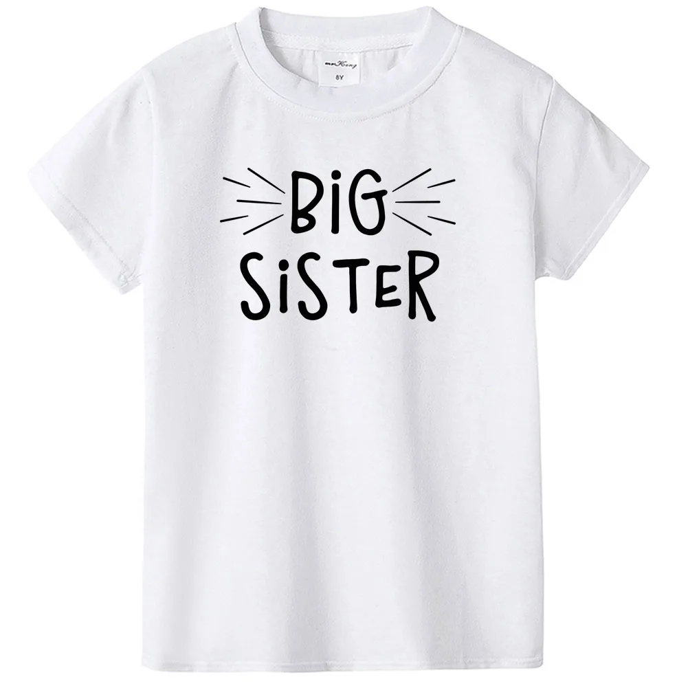 Летний Семейный комплект «Big Sister Little Brother»; комбинезон для маленьких мальчиков и девочек; большая сестра футболка; белые топы