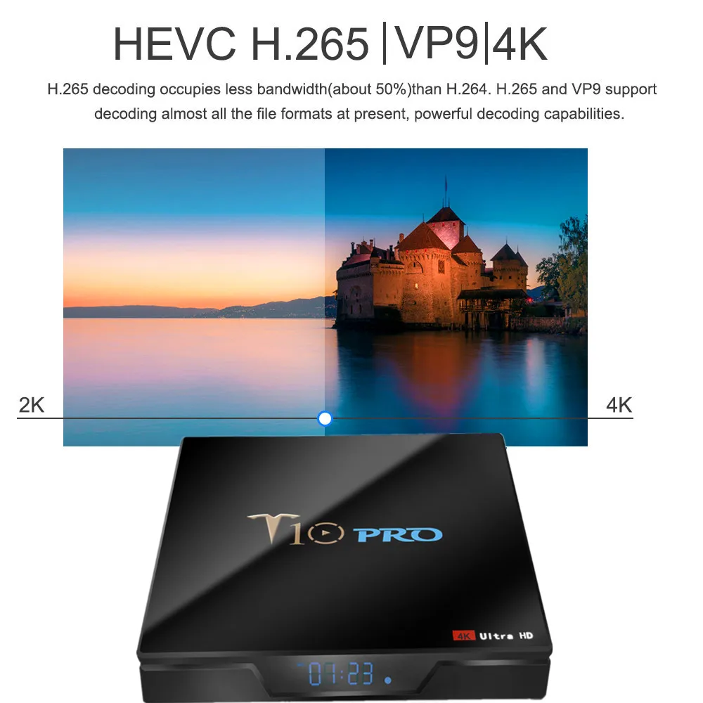 Приставка Смарт ТВ docooler T10 Pro Amlogic S905X2 2 4 ГГц Wi Fi BT4.1 Android 8 1 32 ГБ 64 USB3.0 4K VP9 PK H96 X96 TX3MINI