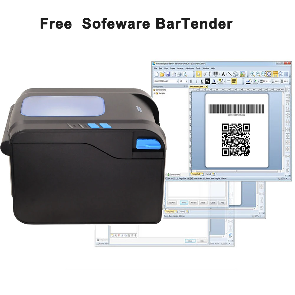 Принтер штрих кодов Xprinter термопринтер для чеков принтер печати этикеток код QR