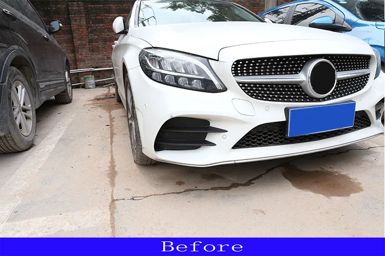 Для Mercedes Benz C Class W205 S205 C180 C260 C300 автомобиль-Стайлинг ABS хром воздухозаборник полоски решетки отделка Аксессуары 4 шт
