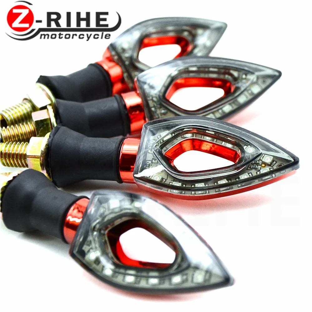 

2 Pair For Bmw KAWASAKI Suzuki High quality Waterproof Amber Light Universal 12 LED Motorcycle Turn Signal Indicators Lights