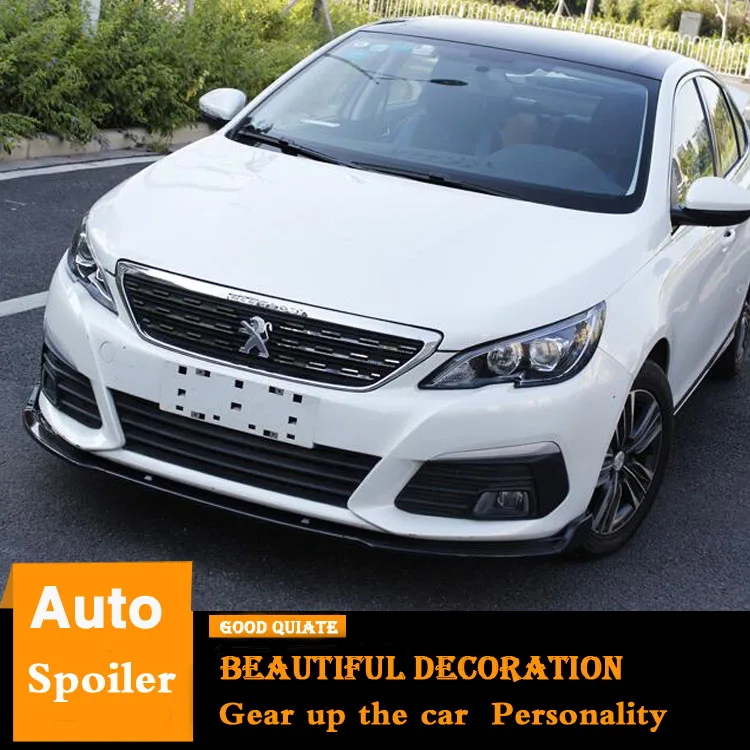 Для peugeot 308 защита выхлопного отверстия переднего бампера спортивный пластиковый материал автомобиля Краш Лопата Черный Fit- peugeot 308