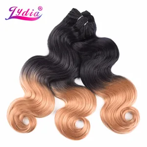 Lydia наращивание волос, волнистые волосы 16-26 дюймов, цвет омбре T1B27 3 шт.лот, синтетические волосы, плетение для женщин, пучки волос