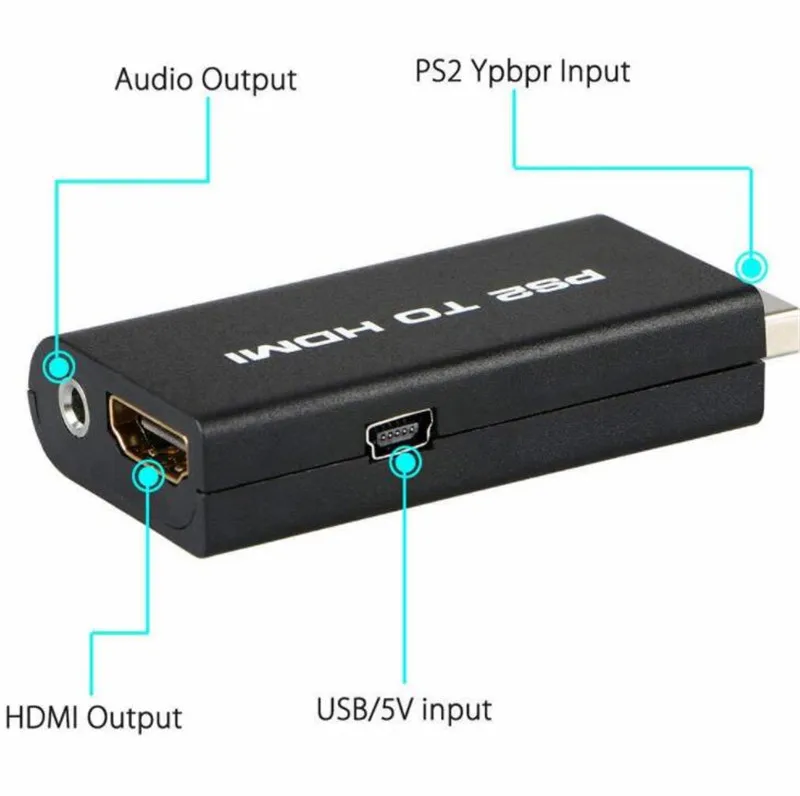 50 шт./лот для PS2 HDMI 480i/480p/576i аудио видео преобразователь адаптер с аудиовыходом 3 5