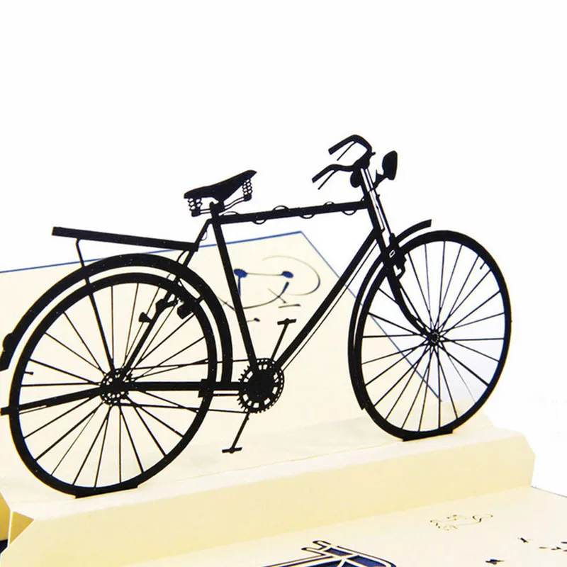 3D всплывающие карты ручной работы велосипед Хэллоуин С Днем Рождения спасибо