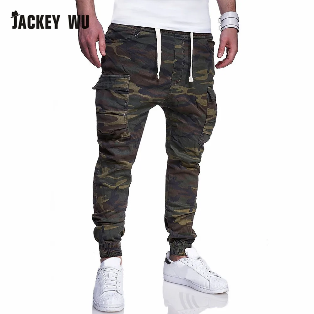 Бренд JACKEYWU мужские брюки 2019 модные камуфляжные джоггеры с большим карманом и