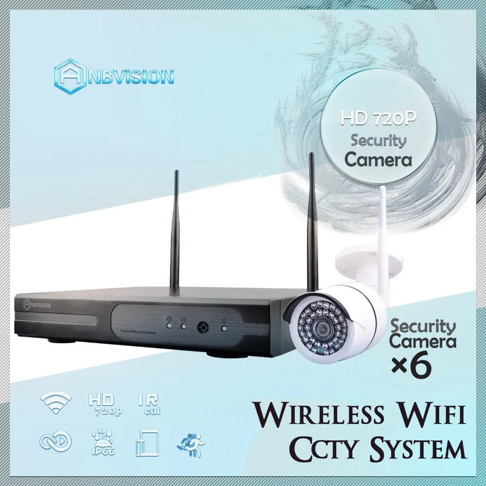 Anbvision Wi-Fi пуля беспроводная камера безопасности 6 шт. 720 p система IR Cut светодиодный