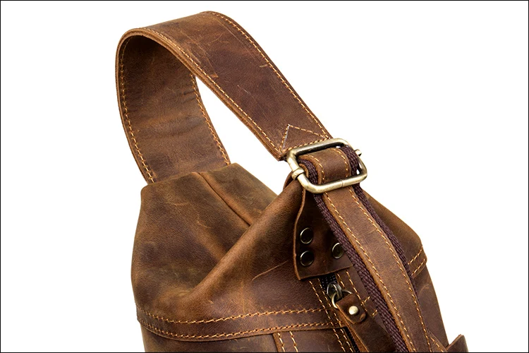 Винтажная сумка Crazy Horse из натуральной кожи, мужская сумка, сумка на грудь, мужская сумка через плечо, мужская повседневная сумка через плечо