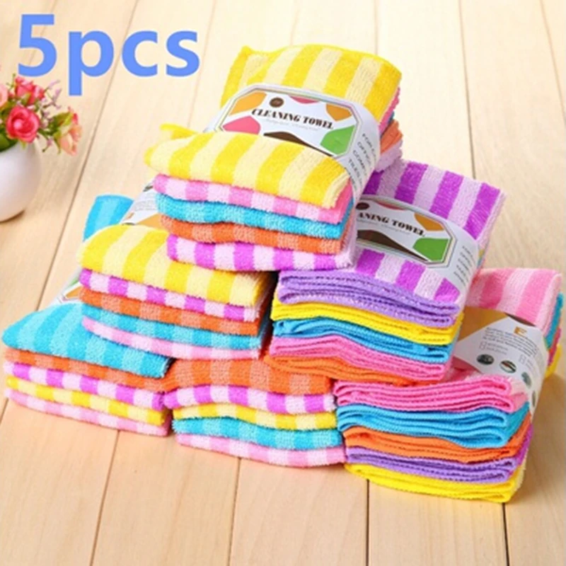 5 шт./упак. высокоэффективный анти-смазка цветное блюдо ткань волокно стиральная