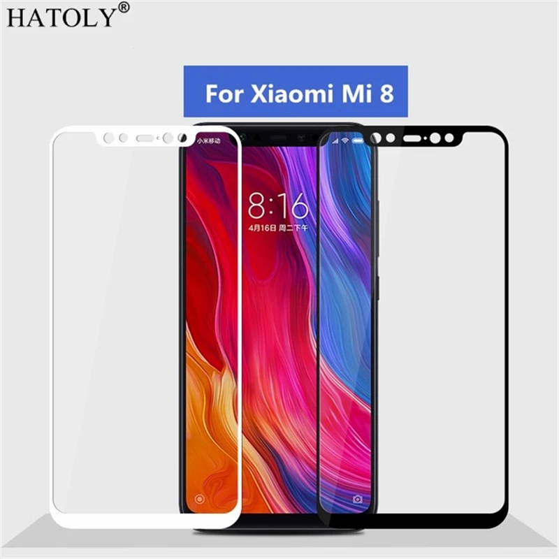 2 шт. закаленное Стекло для xiaomi mi 8 Экран протектор полное покрытие 3D изогнутая