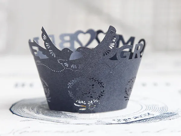 

Free shipping pearl paper cup cake wrapper black bride&bridegroom decoration paper muffin wrappers wedding party supply favors