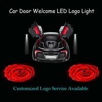 2x 3d red rose logo car door welcome ghost shadow puddle spotlight laser projector led light 1255