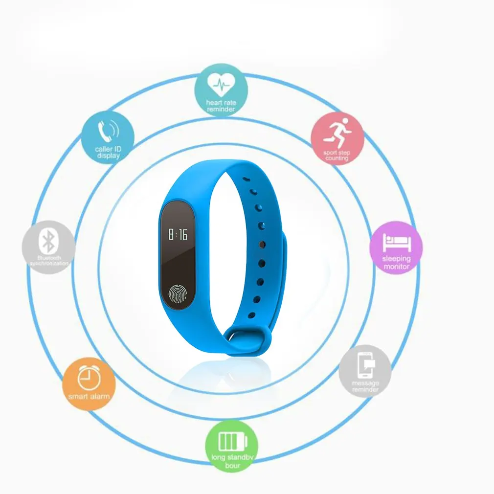 M2 Водонепроницаемый пульсометр Bluetooth Smart Браслет сна Фитнес трекер Шагомер