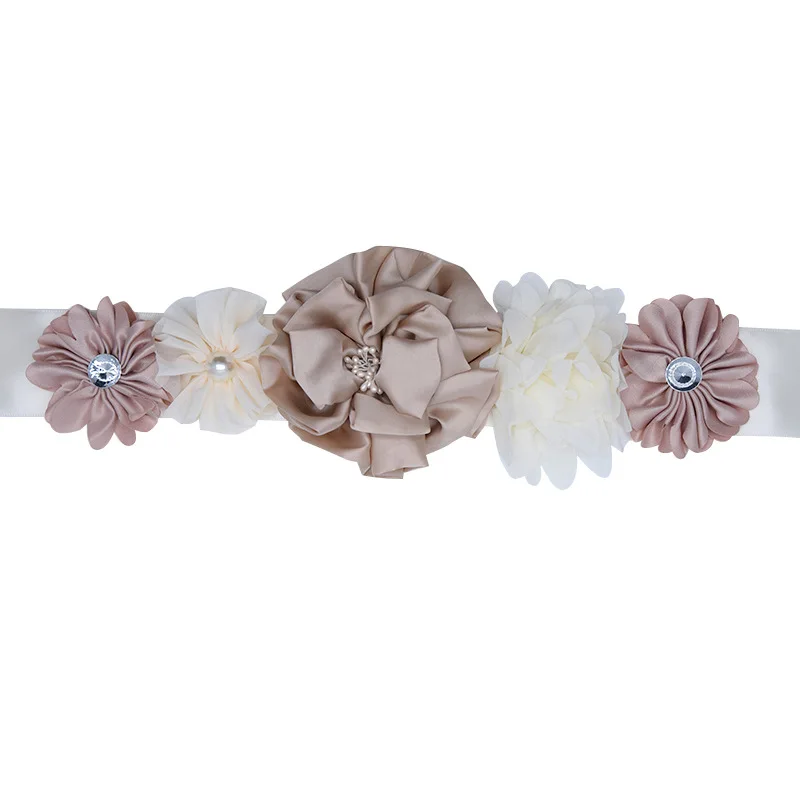 Женский ремень для платья свадебный пояс модный из полиэстера с цветочным