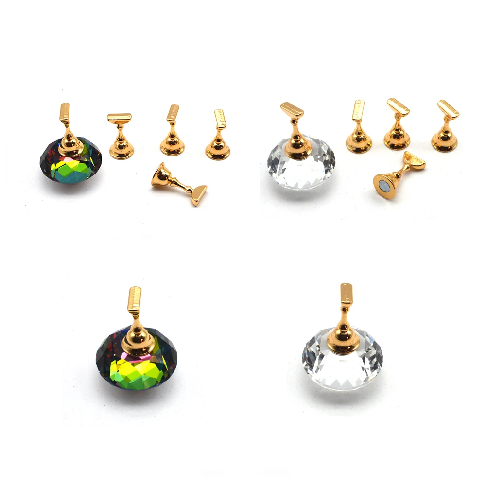 Магнитный держатель ногтей Практика Обучение Дисплей подставка акрил кристалл