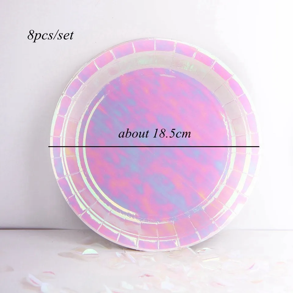 4pink round plate 1 Набор серия "Русалка" воздушные шары с конфетти/баннер Русалка гелиевые шары детский подарок День Рождения украшения детский душ принадлежности - Цвет: 4pink round plate