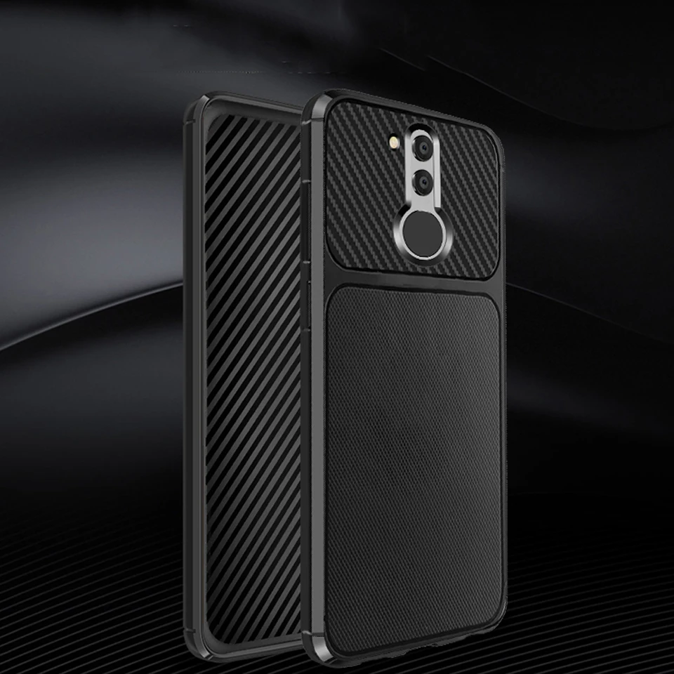 Armor Shockproof Phone Case For Huawei Mate 20 Lite Power Cover Pro Carbon Fiber TPU Silicone Back Cases |