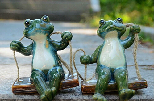 Симпатичная и яркая фигурка лягушки керамический стол ome ручная работа