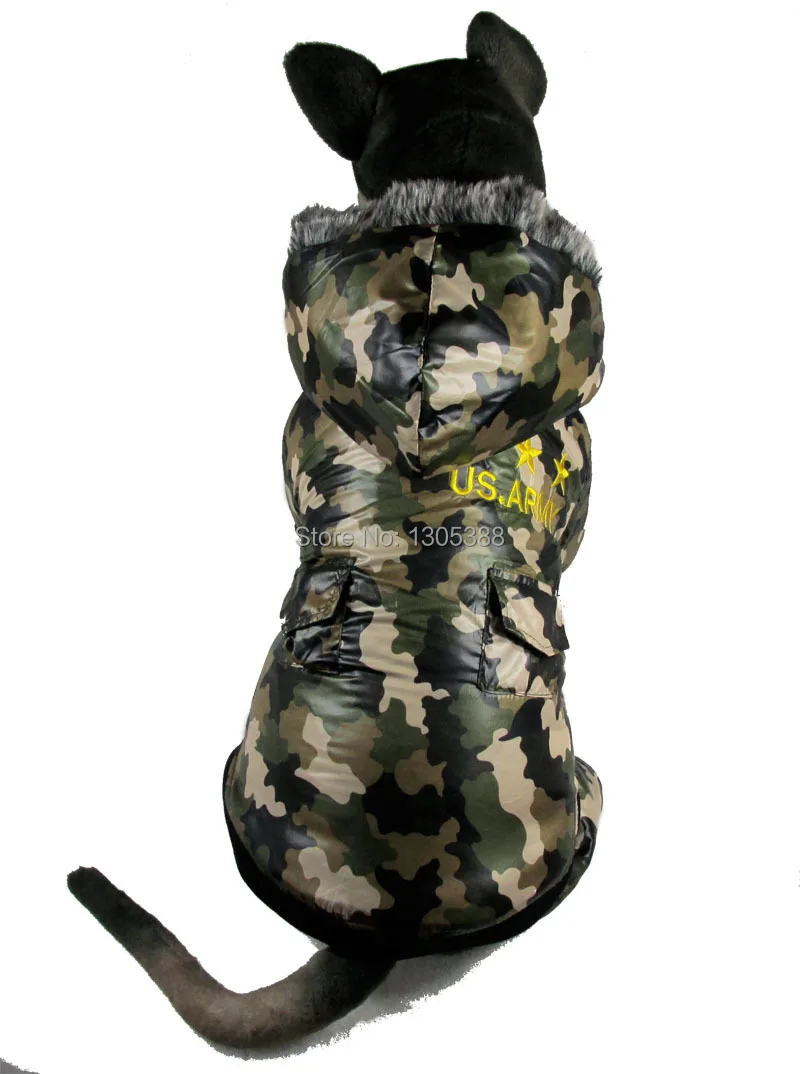 Камуфляж Водонепроницаемая ветровка четыре ноги Съемная Pet Товары для собак