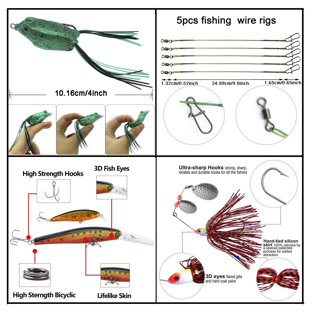 169 шт. рыболовные приманки снасти включая крючки | Спорт и развлечения