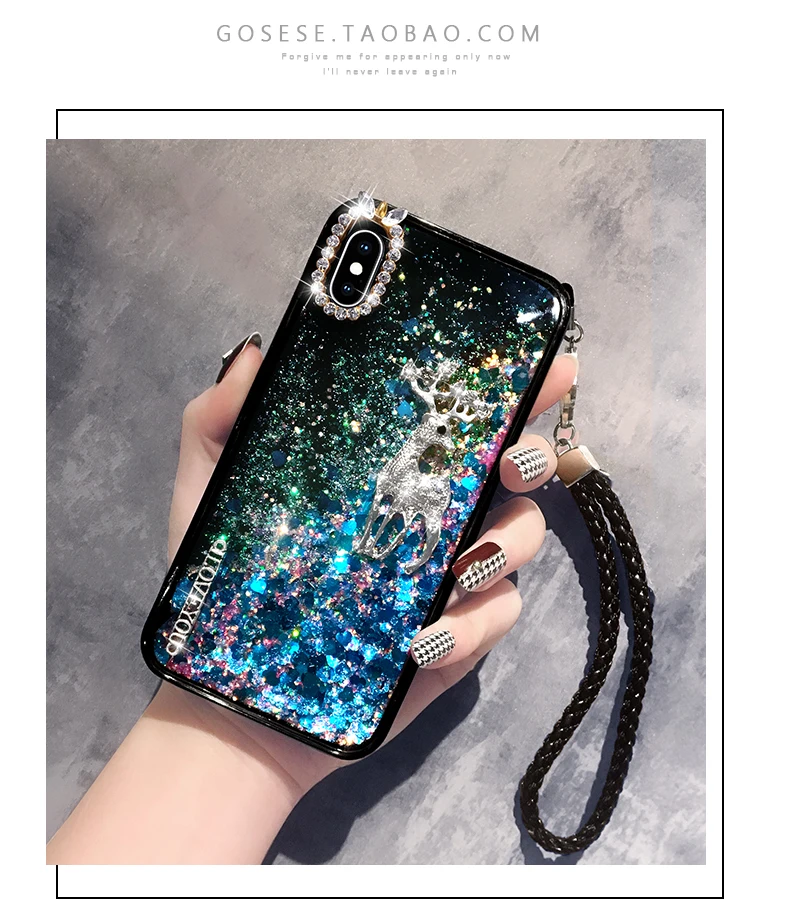 Чехол для Xiaomi Redmi 4 4X 6 6A 5 5A 5Plus note4X 5Pro Christmas love stars liquid quicksand elk solf Задняя накладка