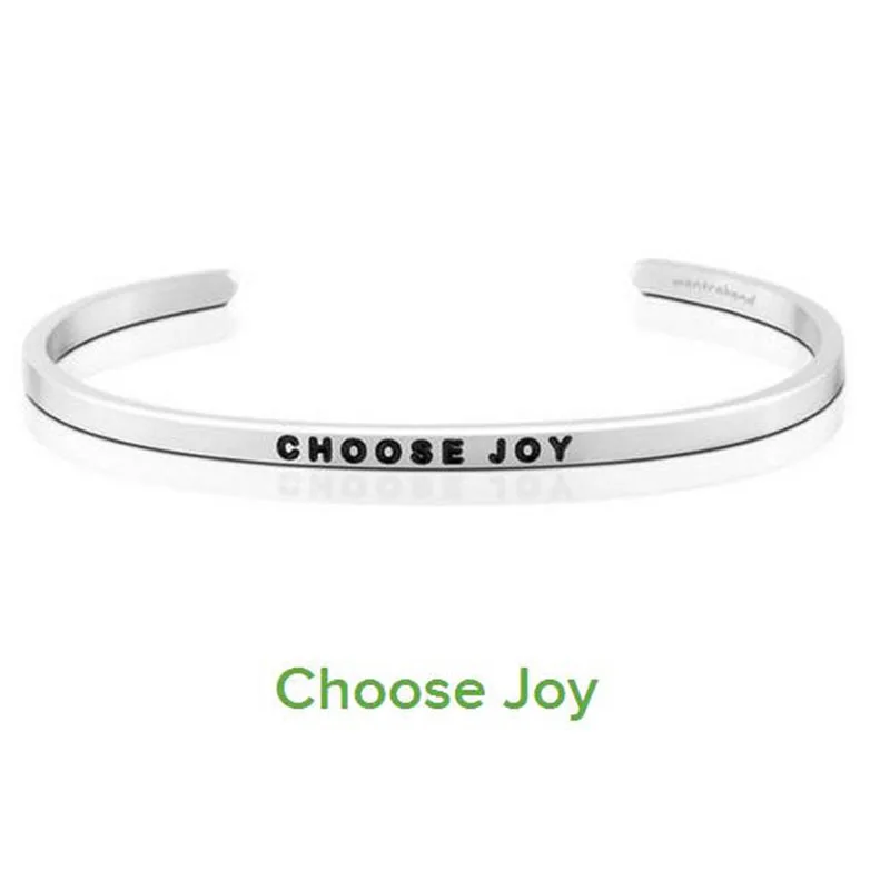 Love Bracelet New Stainless Steel Engraved Positive Inspirational Quote Hand Stamped Cuff Bangle For Women Best Gifts | Украшения и