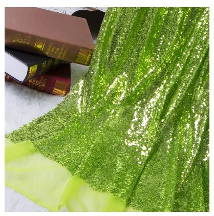 light green 25 цветов, 3 мм, ткань с блестками, блестящая, Радужная, однотонная, ткань с блестками, материал для одежды, бегунов, сумок, обуви, декора - Цвет: light green