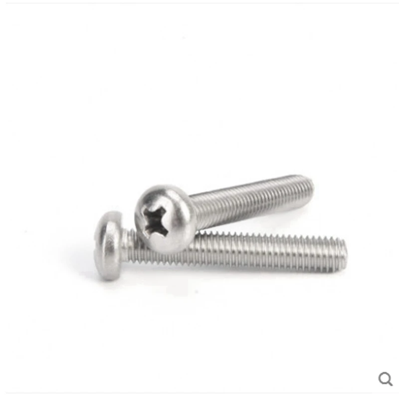 25pcs M1 Various specifications Standard 304 stainless steel round head cross plate screw bolt machine | Обустройство дома