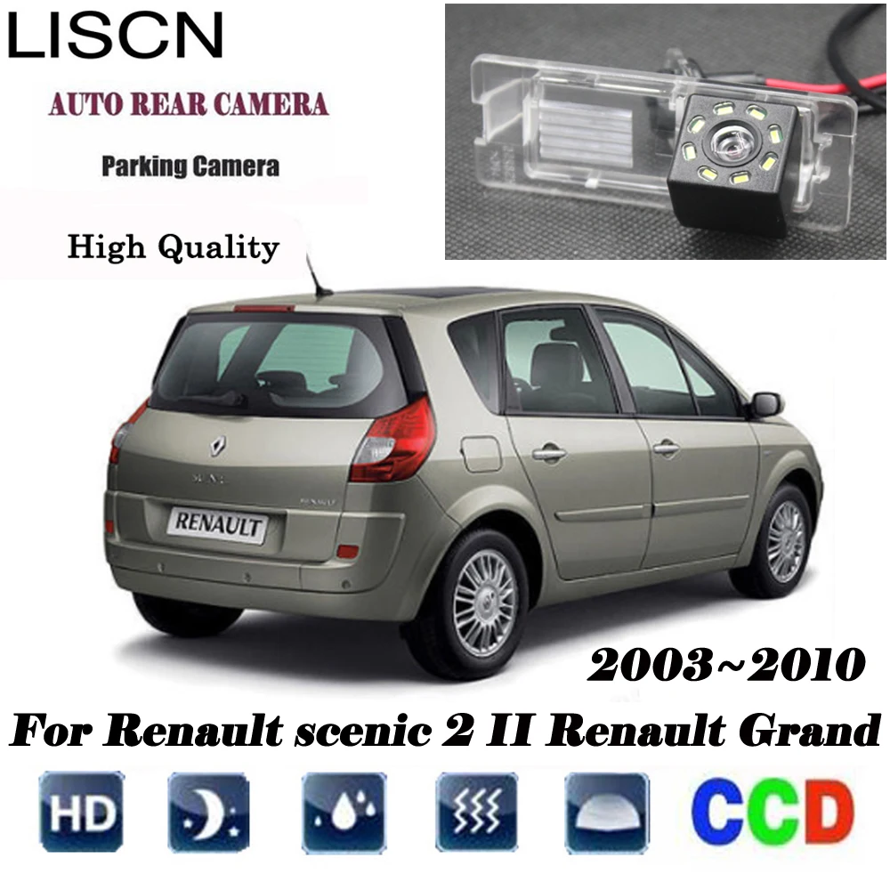 Камера заднего вида HD ночного видения для Renault scenic 2 II Grand 2003 ~ 2009 светильник с